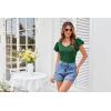 imageGRACE KARIN Womens 2025 Summer Tops Ruffle Sleeve Scoop Neck Basic T Shirts Casual Work Dressy Blouses Trendy ClothesGreen