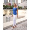 imageGRACE KARIN Womens 2025 Summer Tops Ruffle Sleeve Scoop Neck Basic T Shirts Casual Work Dressy Blouses Trendy ClothesRoyal Blue