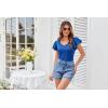 imageGRACE KARIN Womens 2025 Summer Tops Ruffle Sleeve Scoop Neck Basic T Shirts Casual Work Dressy Blouses Trendy ClothesRoyal Blue