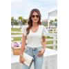 imageGRACE KARIN Womens 2025 Summer Tops Ruffle Sleeve Scoop Neck Basic T Shirts Casual Work Dressy Blouses Trendy ClothesWhite