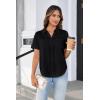 imageGRACE KARIN Womens Button Down Shirt Tie Front Collared V Neck Top Summer Dressy Casual Blouse Womens Clothing 2025Black