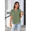 imageGRACE KARIN Womens Button Down Shirt Tie Front Collared V Neck Top Summer Dressy Casual Blouse Womens Clothing 2025Green