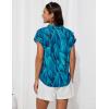 imageGRACE KARIN Womens Casual Short Sleeve Tops V Neck Floral Shirts Blouses Dressy Summer Clothes Outfits for 2025Blue Leaves