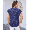 imageGRACE KARIN Womens Casual Short Sleeve Tops V Neck Floral Shirts Blouses Dressy Summer Clothes Outfits for 2025Blue Leopard