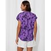 imageGRACE KARIN Womens Casual Short Sleeve Tops V Neck Floral Shirts Blouses Dressy Summer Clothes Outfits for 2025Purple