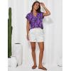 imageGRACE KARIN Womens Casual Short Sleeve Tops V Neck Floral Shirts Blouses Dressy Summer Clothes Outfits for 2025Purple