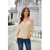 imageGRACE KARIN Womens Lantern Long Sleeve Tops 2024 Casual Loose Chiffon Shirts Criss Cross Ruffle Pleated BlousesApricot