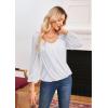 imageGRACE KARIN Womens Lantern Long Sleeve Tops 2024 Casual Loose Chiffon Shirts Criss Cross Ruffle Pleated BlousesRaw White