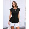 imageGRACE KARIN Womens Ruffle Cap Sleeve Tunics Summer Tie Front Dressy Casual Blouse Elegant Work Tops for Women 2025Black