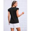 imageGRACE KARIN Womens Ruffle Cap Sleeve Tunics Summer Tie Front Dressy Casual Blouse Elegant Work Tops for Women 2025Black