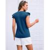 imageGRACE KARIN Womens Ruffle Cap Sleeve Tunics Summer Tie Front Dressy Casual Blouse Elegant Work Tops for Women 2025Blue