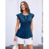 imageGRACE KARIN Womens Ruffle Cap Sleeve Tunics Summer Tie Front Dressy Casual Blouse Elegant Work Tops for Women 2025Blue