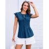 imageGRACE KARIN Womens Ruffle Cap Sleeve Tunics Summer Tie Front Dressy Casual Blouse Elegant Work Tops for Women 2025Blue