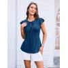 imageGRACE KARIN Womens Ruffle Cap Sleeve Tunics Summer Tie Front Dressy Casual Blouse Elegant Work Tops for Women 2025Blue