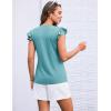 imageGRACE KARIN Womens Ruffle Cap Sleeve Tunics Summer Tie Front Dressy Casual Blouse Elegant Work Tops for Women 2025Green