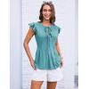 imageGRACE KARIN Womens Ruffle Cap Sleeve Tunics Summer Tie Front Dressy Casual Blouse Elegant Work Tops for Women 2025Green