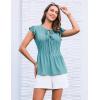 imageGRACE KARIN Womens Ruffle Cap Sleeve Tunics Summer Tie Front Dressy Casual Blouse Elegant Work Tops for Women 2025Green