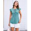 imageGRACE KARIN Womens Ruffle Cap Sleeve Tunics Summer Tie Front Dressy Casual Blouse Elegant Work Tops for Women 2025Green