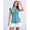 imageGRACE KARIN Womens Ruffle Cap Sleeve Tunics Summer Tie Front Dressy Casual Blouse Elegant Work Tops for Women 2025Green