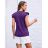 imageGRACE KARIN Womens Ruffle Cap Sleeve Tunics Summer Tie Front Dressy Casual Blouse Elegant Work Tops for Women 2025Purple