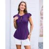 imageGRACE KARIN Womens Ruffle Cap Sleeve Tunics Summer Tie Front Dressy Casual Blouse Elegant Work Tops for Women 2025Purple