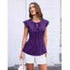 imageGRACE KARIN Womens Ruffle Cap Sleeve Tunics Summer Tie Front Dressy Casual Blouse Elegant Work Tops for Women 2025Purple