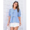 imageGRACE KARIN Womens Tie Front Peplum Tops Short Puff Sleeve Cute Babydoll Blouses Shirts Y2K Going Out TopsBlue