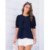 imageGRACE KARIN Womens Tie Front Peplum Tops Short Puff Sleeve Cute Babydoll Blouses Shirts Y2K Going Out TopsNavy Blue