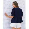 imageGRACE KARIN Womens Tie Front Peplum Tops Short Puff Sleeve Cute Babydoll Blouses Shirts Y2K Going Out TopsNavy Blue