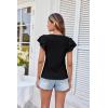 imageGRACE KARIN Womens 2025 T Shirts Casual Ruffle Short Sleeve Tops Cute Eyelet Summer Spring ShirtsBlack