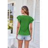 imageGRACE KARIN Womens 2025 T Shirts Casual Ruffle Short Sleeve Tops Cute Eyelet Summer Spring ShirtsGreen