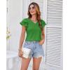 imageGRACE KARIN Womens 2025 T Shirts Casual Ruffle Short Sleeve Tops Cute Eyelet Summer Spring ShirtsGreen