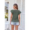 imageGRACE KARIN Womens 2025 T Shirts Casual Ruffle Short Sleeve Tops Cute Eyelet Summer Spring ShirtsGrey Green