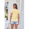 imageGRACE KARIN Womens 2025 T Shirts Casual Ruffle Short Sleeve Tops Cute Eyelet Summer Spring ShirtsPale Yellow