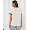 imageGRACE KARIN Womens Cap SleeveTops Trendy Summer Casual Blouses Color Block Basic Textured T ShirtsWhite