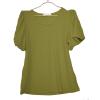 imageGRACE KARIN Womens Puff Sleeve Tops Summer Spring Crewneck Work Shirts Casual Blouse Fashion Outfits Basic Clothes 2025Green