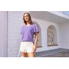 imageGRACE KARIN Womens Puff Sleeve Tops Summer Spring Crewneck Work Shirts Casual Blouse Fashion Outfits Basic Clothes 2025Purple
