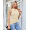 imageGRACE KARIN Womens Ruched Tank Tops 2025 Summer Tops Boat Neck Sleeveless Blouses Asymmetrical Basic Going Out TopsBeige