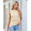 imageGRACE KARIN Womens Ruched Tank Tops 2025 Summer Tops Boat Neck Sleeveless Blouses Asymmetrical Basic Going Out TopsBeige