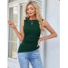 imageGRACE KARIN Womens Ruched Tank Tops 2025 Summer Tops Boat Neck Sleeveless Blouses Asymmetrical Basic Going Out TopsGreen