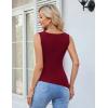 imageGRACE KARIN Womens Ruched Tank Tops 2025 Summer Tops Boat Neck Sleeveless Blouses Asymmetrical Basic Going Out TopsWine Red