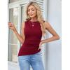 imageGRACE KARIN Womens Ruched Tank Tops 2025 Summer Tops Boat Neck Sleeveless Blouses Asymmetrical Basic Going Out TopsWine Red