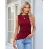 imageGRACE KARIN Womens Ruched Tank Tops 2025 Summer Tops Boat Neck Sleeveless Blouses Asymmetrical Basic Going Out TopsWine Red