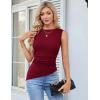 imageGRACE KARIN Womens Ruched Tank Tops 2025 Summer Tops Boat Neck Sleeveless Blouses Asymmetrical Basic Going Out TopsWine Red