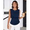 imageGRACE KARIN Womens Summer Tank Top Sleeveless Business Casual Basic Trendy Dressy Work ShirtsNavy Blue