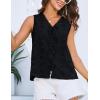 imageGRACE KARIN Womens Summer Tops Dressy Casual Sleeveless V Neck Bow Tie Hollow Out Lace Eyelet Tank Top Blouses ShirtsBlack