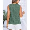 imageGRACE KARIN Womens Summer Tops Dressy Casual Sleeveless V Neck Bow Tie Hollow Out Lace Eyelet Tank Top Blouses ShirtsGrey Green