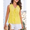 imageGRACE KARIN Womens Summer Tops Dressy Casual Sleeveless V Neck Bow Tie Hollow Out Lace Eyelet Tank Top Blouses ShirtsLight Yellow