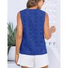 imageGRACE KARIN Womens Summer Tops Dressy Casual Sleeveless V Neck Bow Tie Hollow Out Lace Eyelet Tank Top Blouses ShirtsRoyal Blue