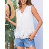 imageGRACE KARIN Womens Summer Tops Dressy Casual Sleeveless V Neck Bow Tie Hollow Out Lace Eyelet Tank Top Blouses ShirtsWhite